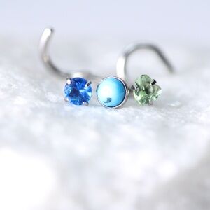 THREE Nose Piercings Cute Designs Surgical Steel 20gauge New